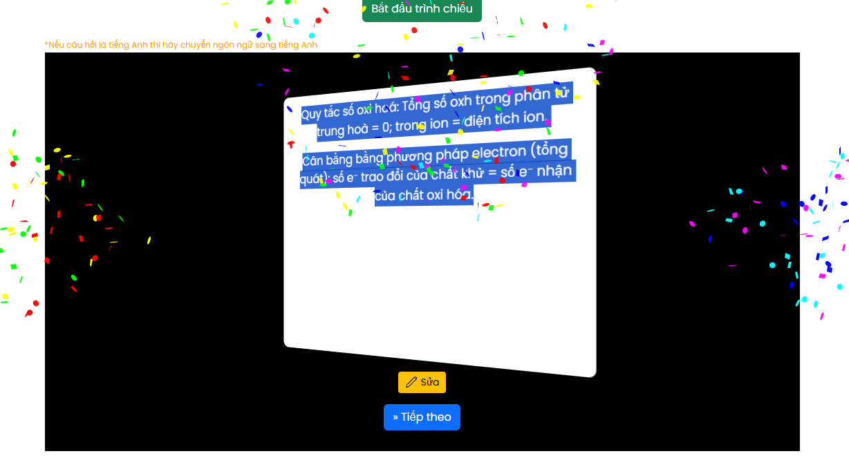 Bài thi thẻ lật