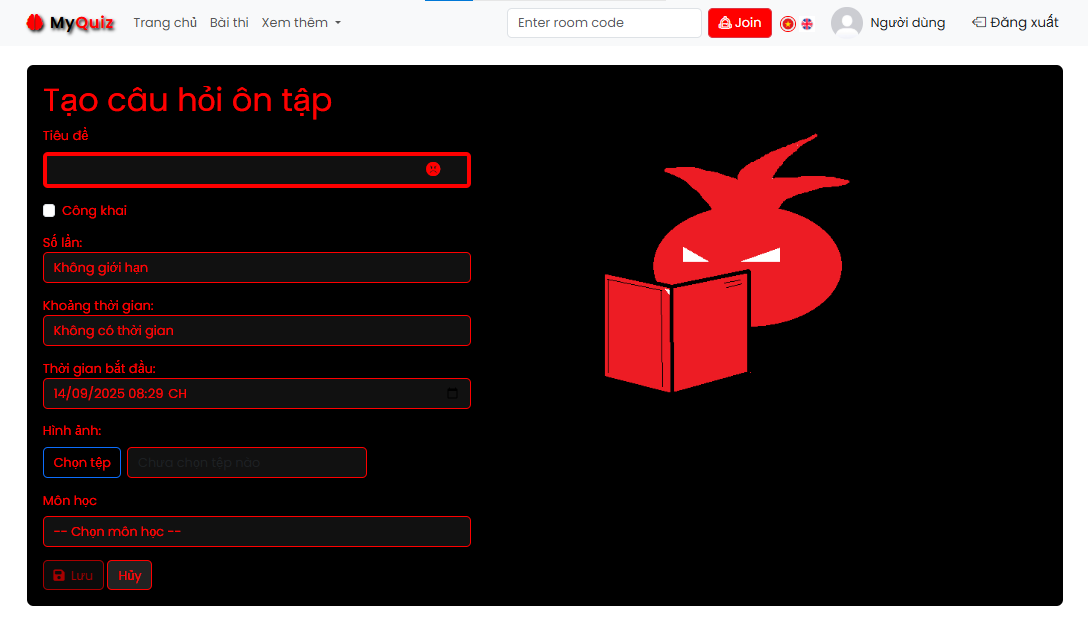 Giao diện ôn tập