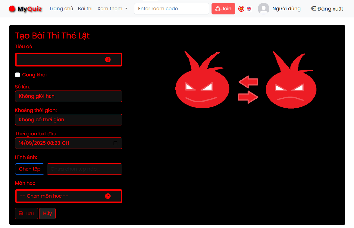 Giao diện thẻ lật